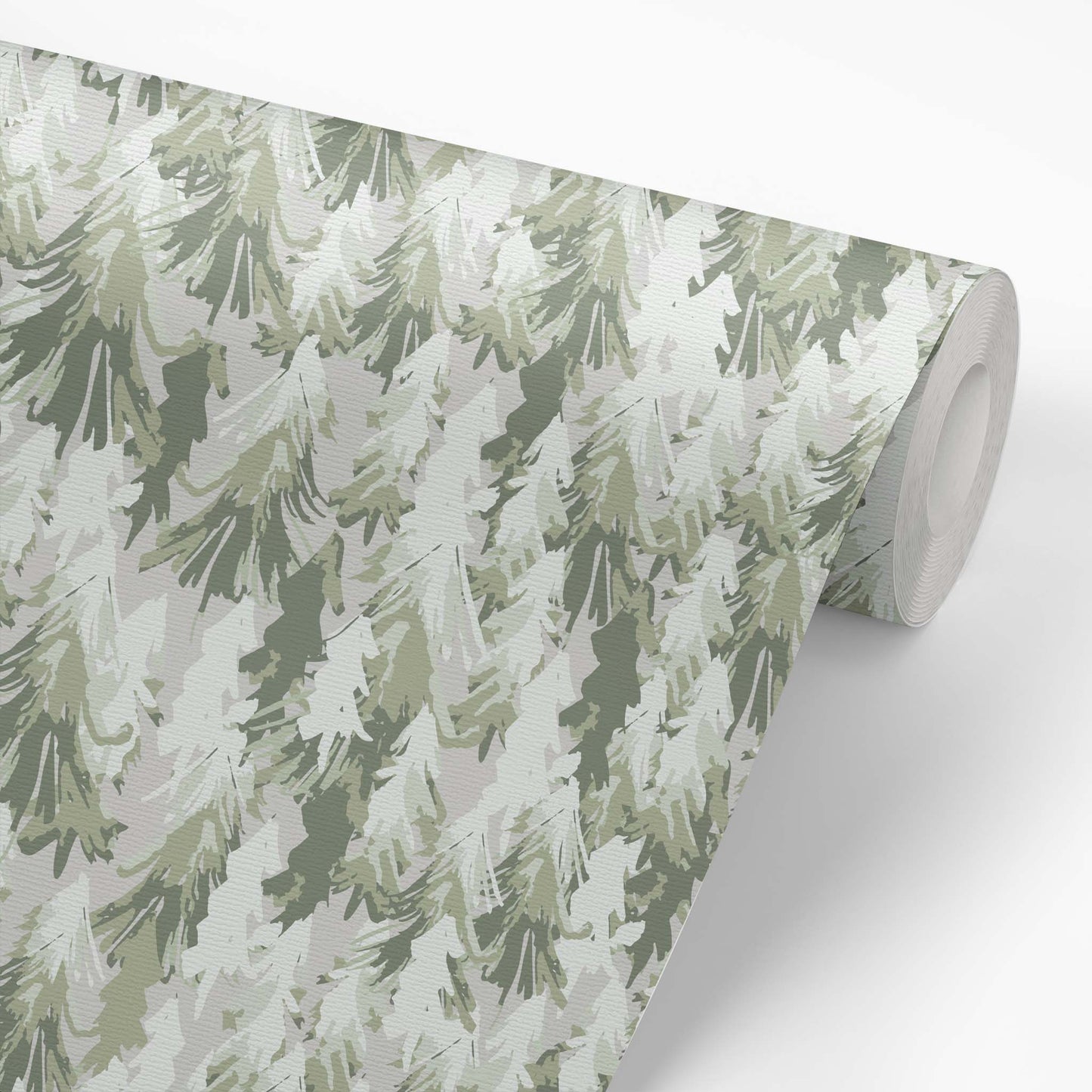 Wallpaper panel featuring Iris + Sea Rerooted- Sage Peel and Stick Wallpaper - a hand painted pattern