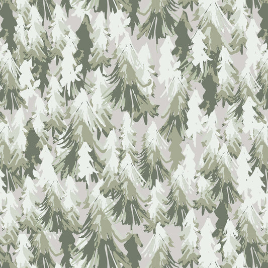 Close up featuring Iris + Sea Rerooted- Sage Peel and Stick Wallpaper - a hand painted pattern