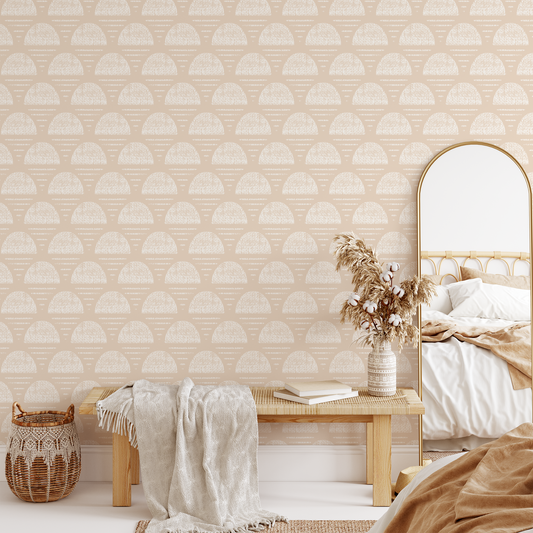 Rising Sun Wallpaper - Tan