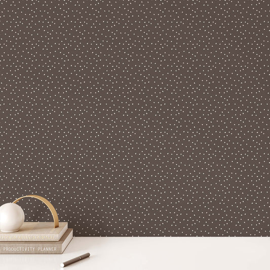Confetti Dots Wallpaper - Espresso