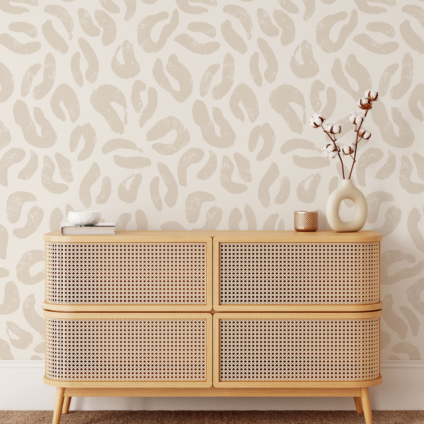 Rustic Animal Print Wallpaper - Sand