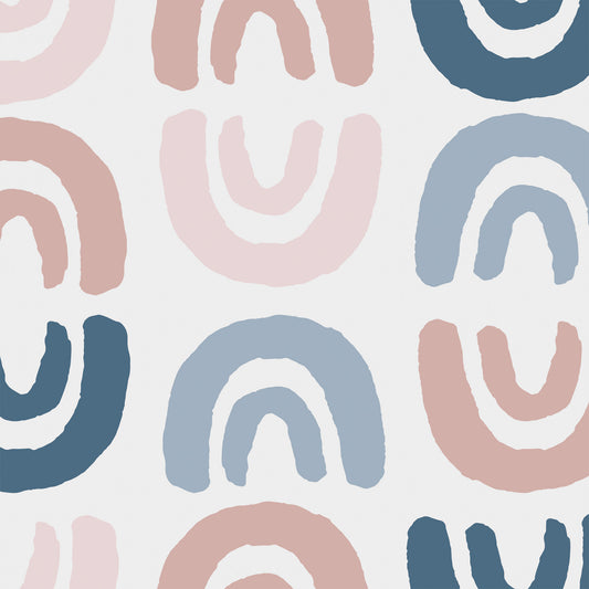 Boho Rainbows Wallpaper - Blue