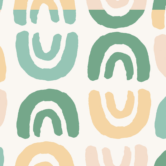 Boho Rainbows Wallpaper - Green