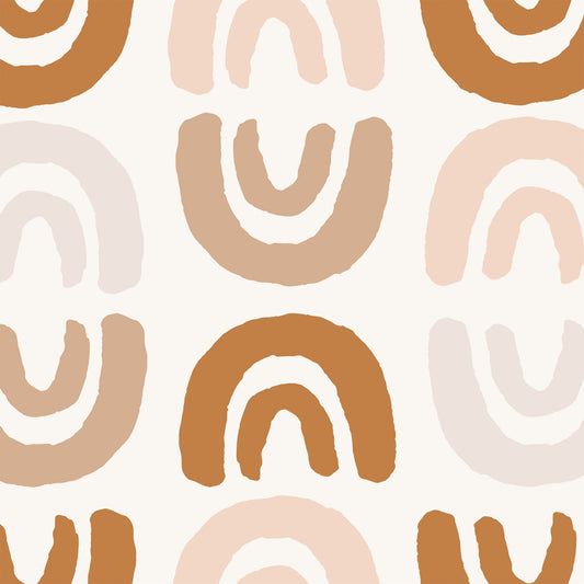 Boho Rainbows Wallpaper - Tan