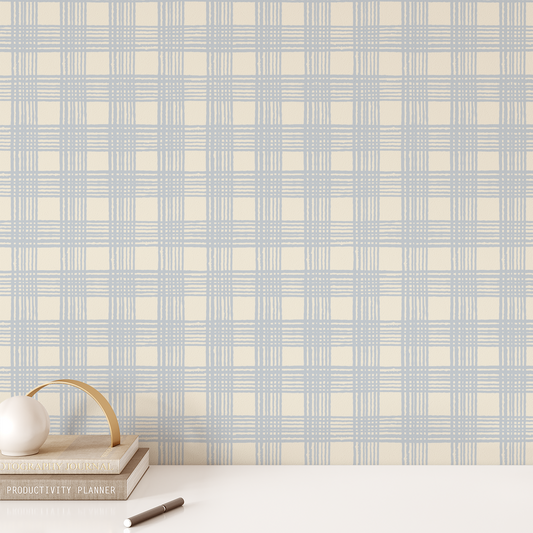 Picnic Poppy Wallpaper - Slate