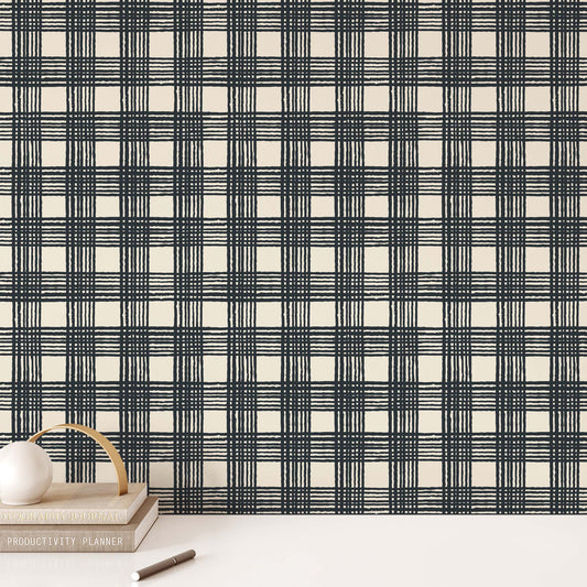 Picnic Poppy Wallpaper - Black