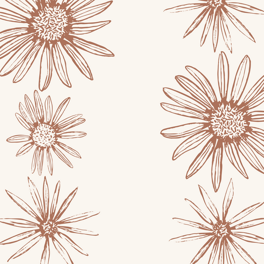 String of Daisies Wallpaper - Terracotta