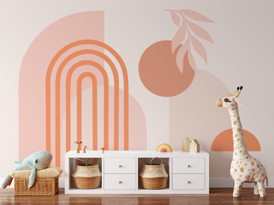 Boho Arches Mural - Pink