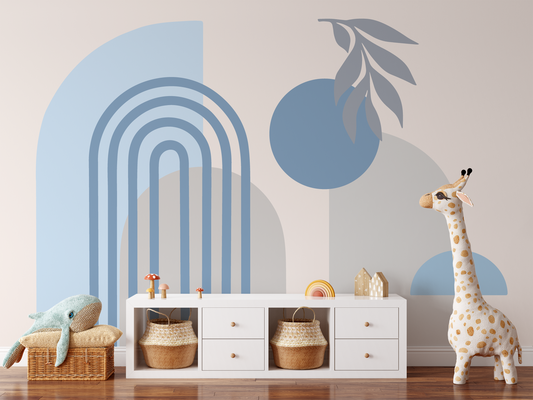Boho Arches Mural - Blue