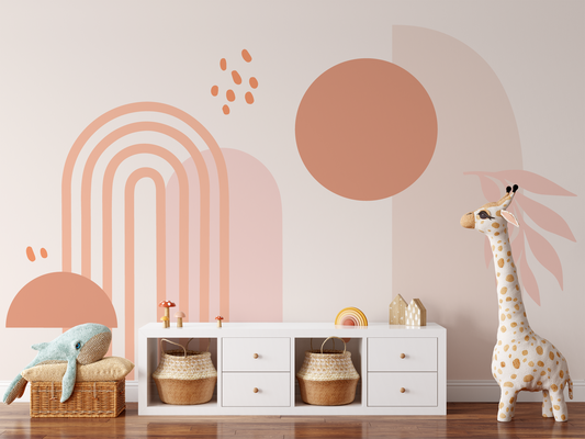 Boho Sunny Mural - Pink