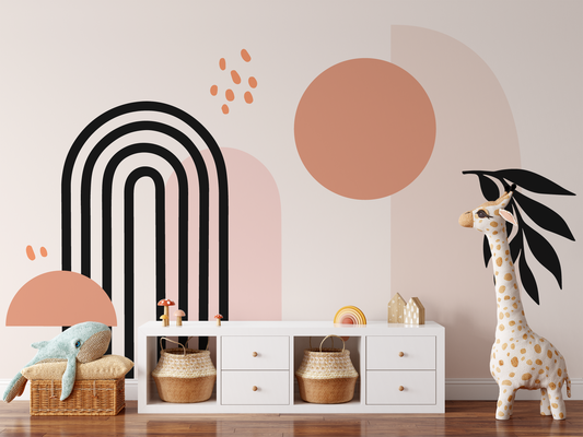 Boho Sunny Mural - Black