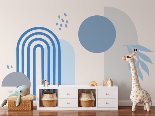 Boho Sunny Mural - Blue