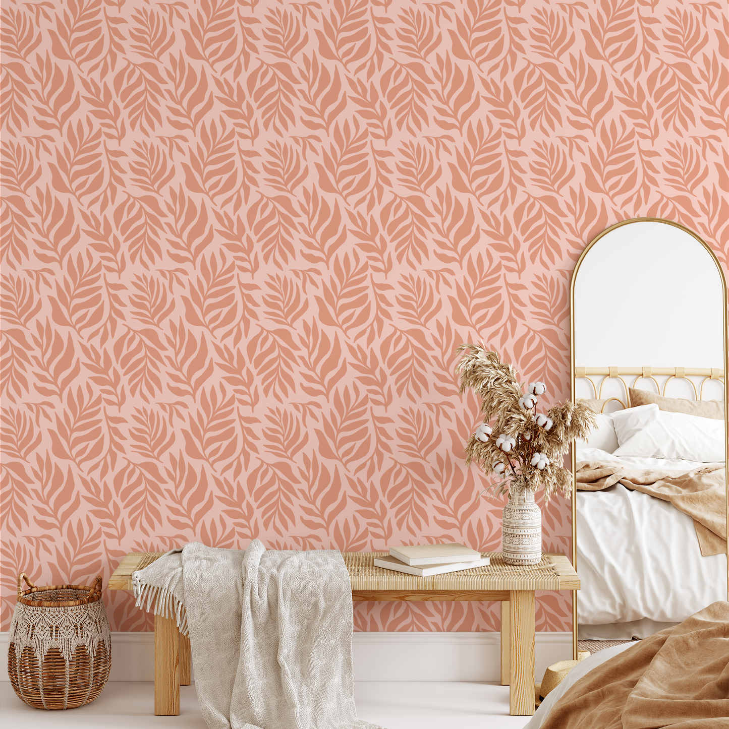 Foliage Wallpaper - Peach