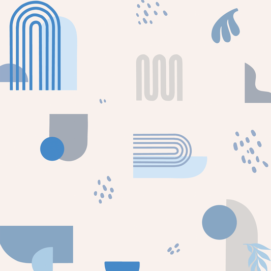 Modern Shapes Wallpaper - Blue