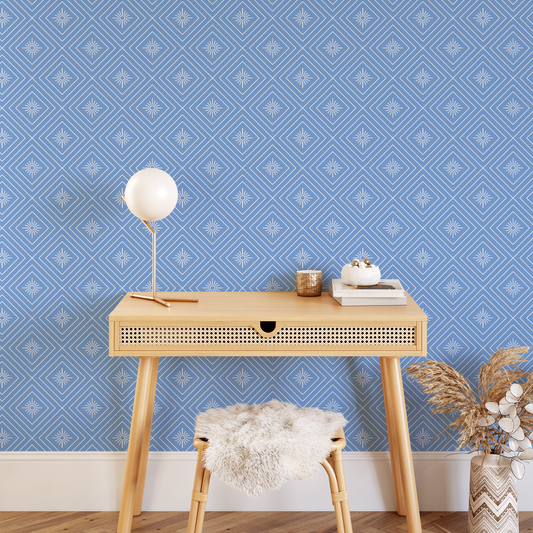 Retro Geo Wallpaper - Blue