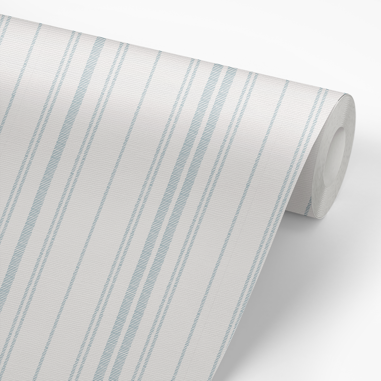 Ticking Stripe Wallpaper - Dusty Blue