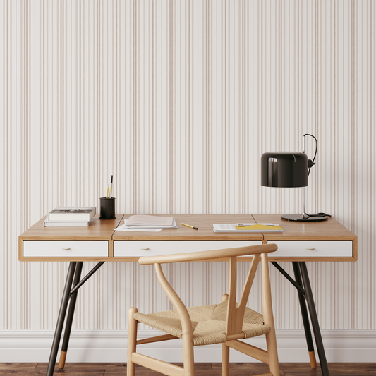 Ticking Stripe Wallpaper - Terracotta