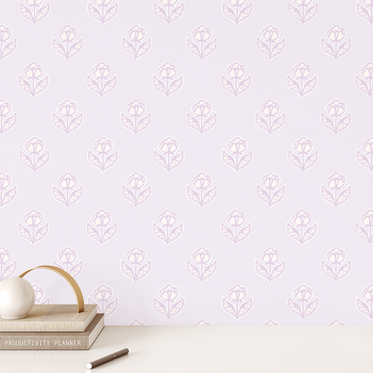 Vintage Flower Wallpaper - Purple