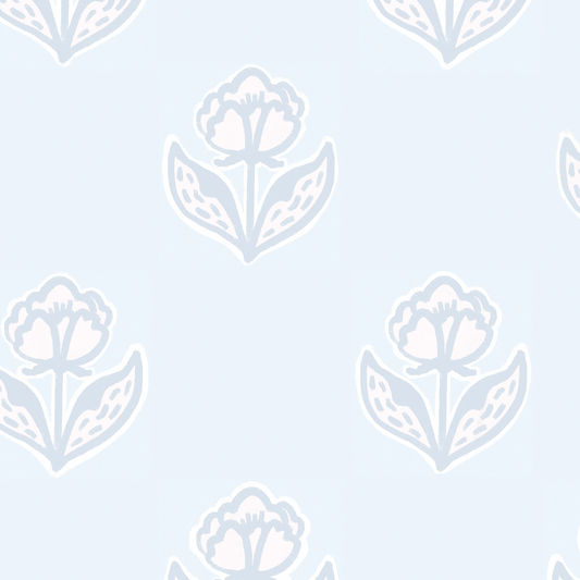 Vintage Flower Wallpaper - Blue