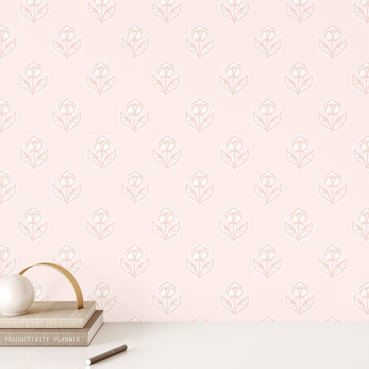 Vintage Flower Wallpaper - Pink