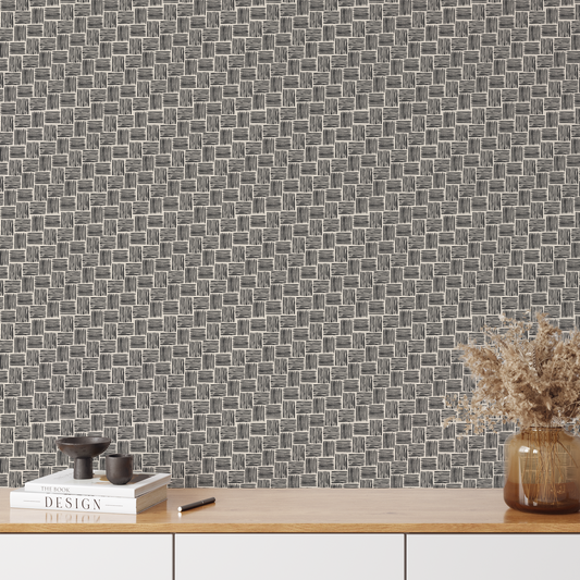 Woven Wallpaper - Charcoal