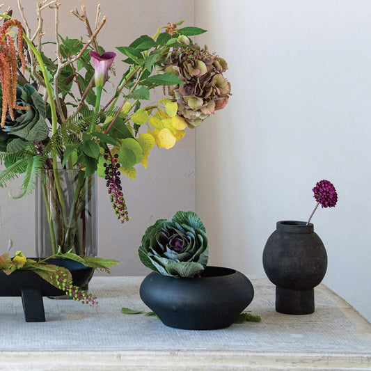 Lenia Black Terracotta Vase