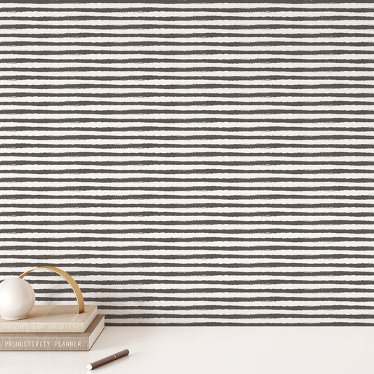 Vintage Stripe Wallpaper - Espresso