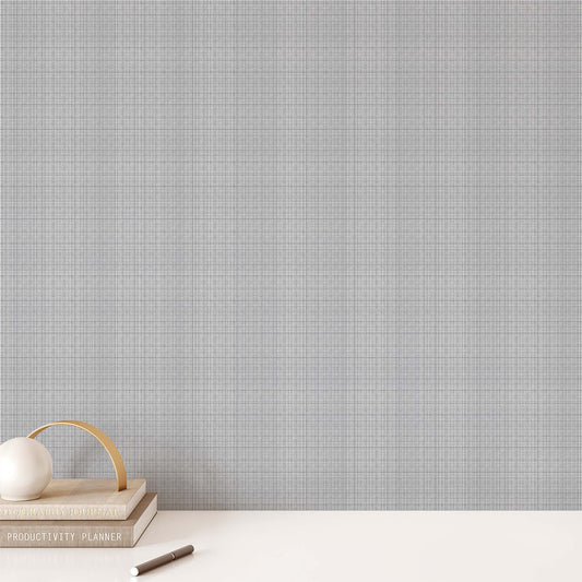 Tweed Wallpaper - White and Navy